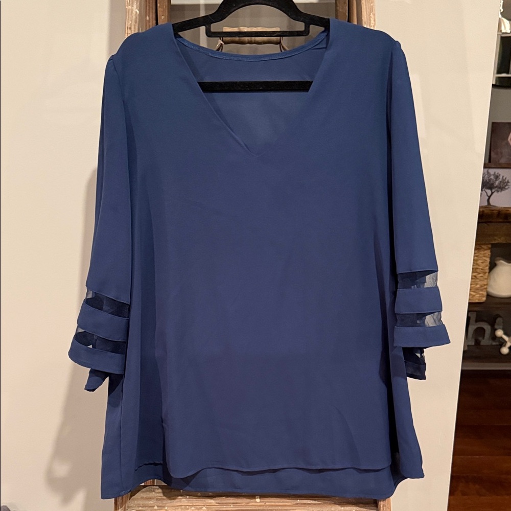 Elegant Blue Women's Top